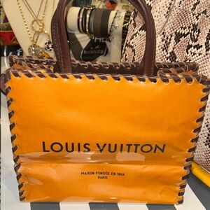 Louis Vuitton OG Authentic Paper Bag Orange and Brown Tote ❤️❤️